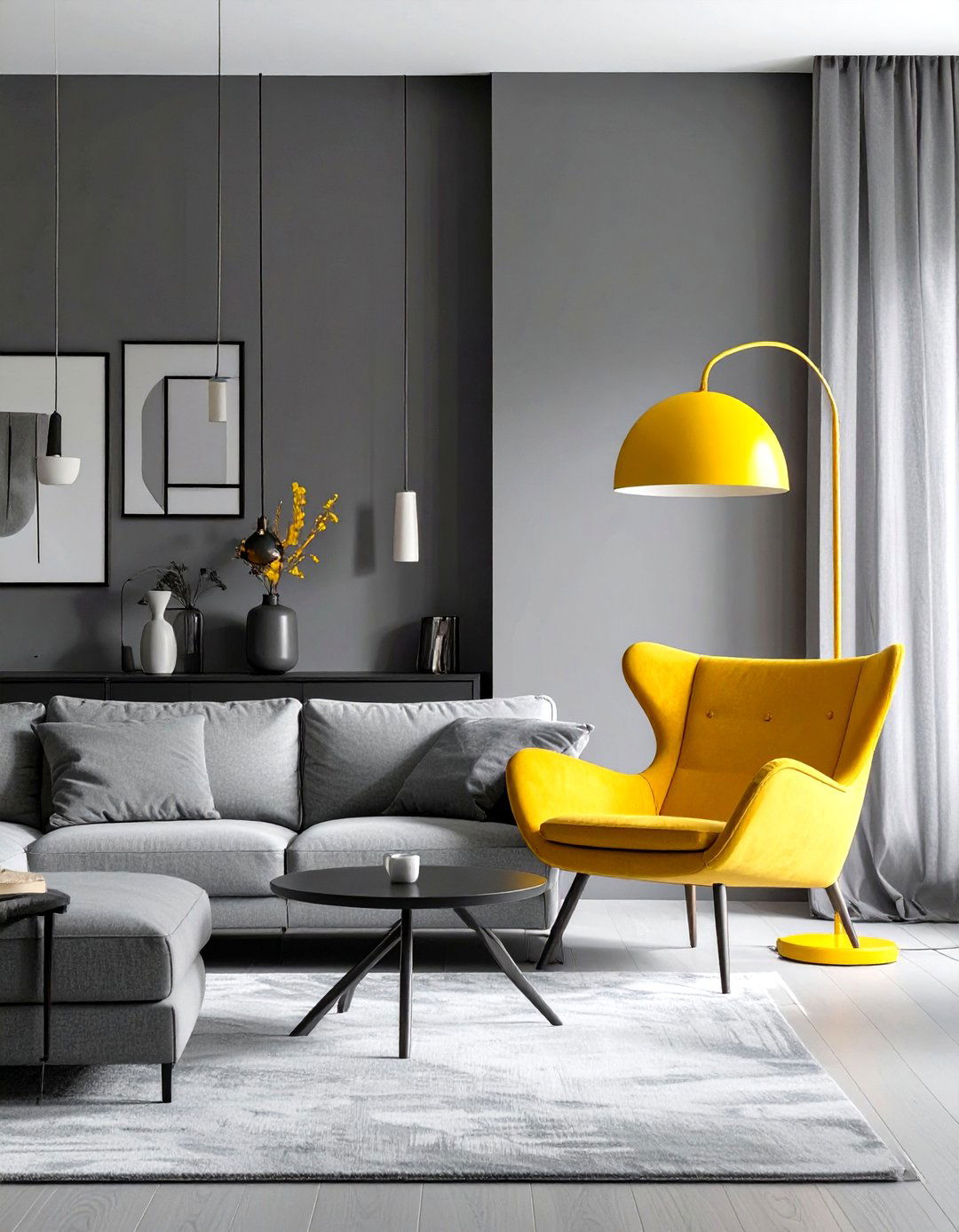 The Monochromatic Living Space with a Single Color Accent - 30 bauhaus interior design ideas