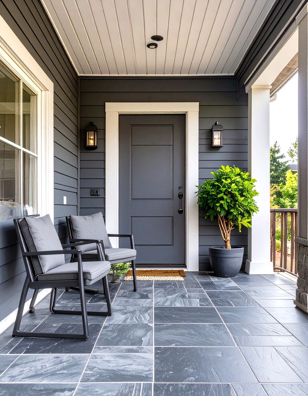The Monochromatic Modern Porch - 30 modern front porch ideas