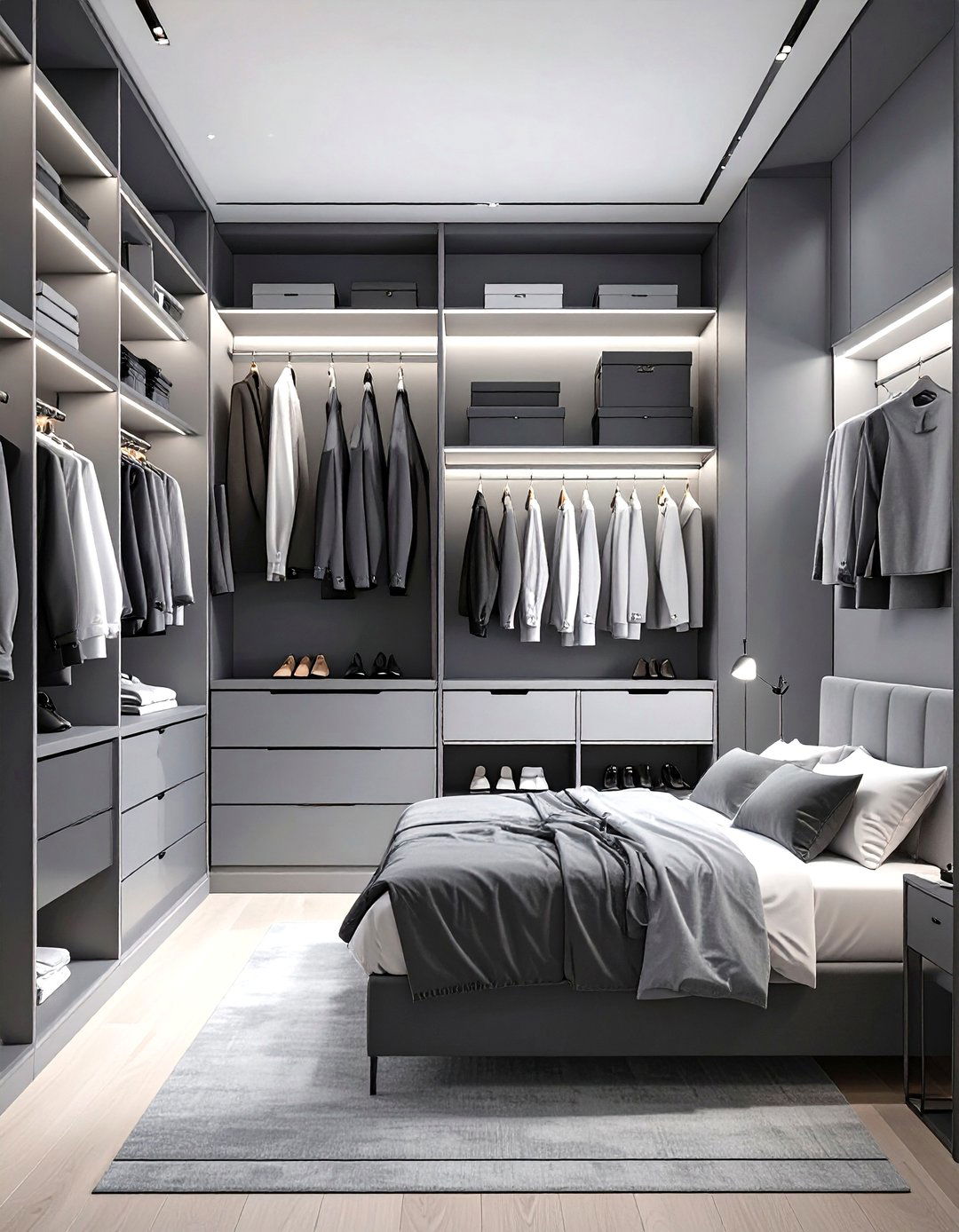The Monochromatic Modern Wardrobe - 30 open closet ideas