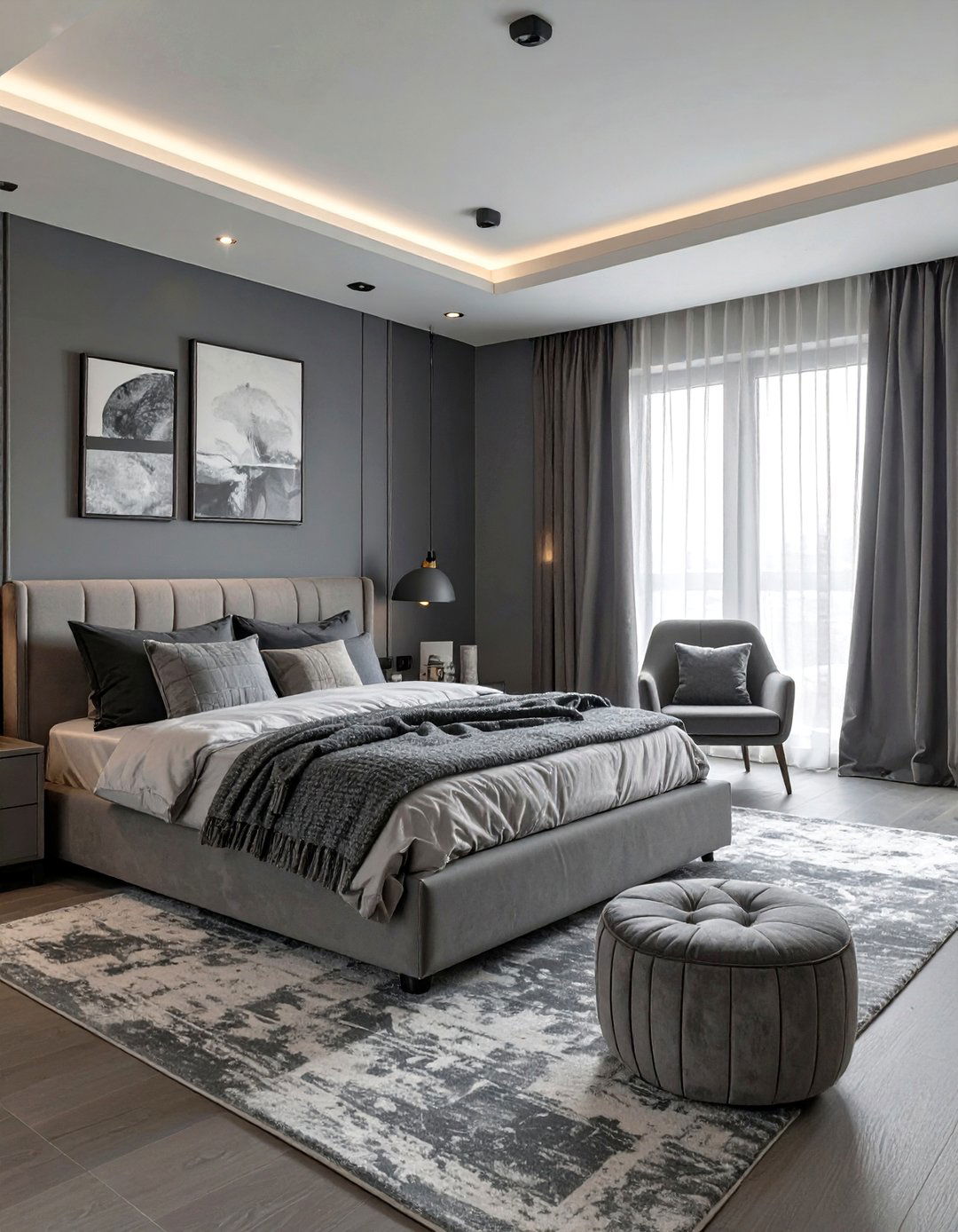 The Monochromatic Office Bedroom - 30 office bedroom ideas