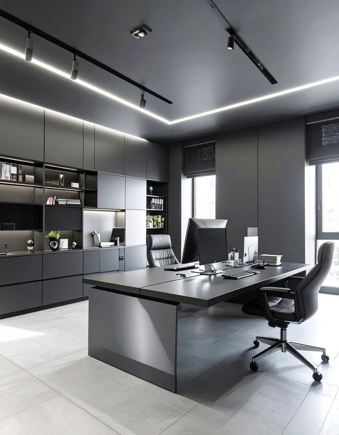The Monochromatic Power Office - 30 corporate interior design ideas