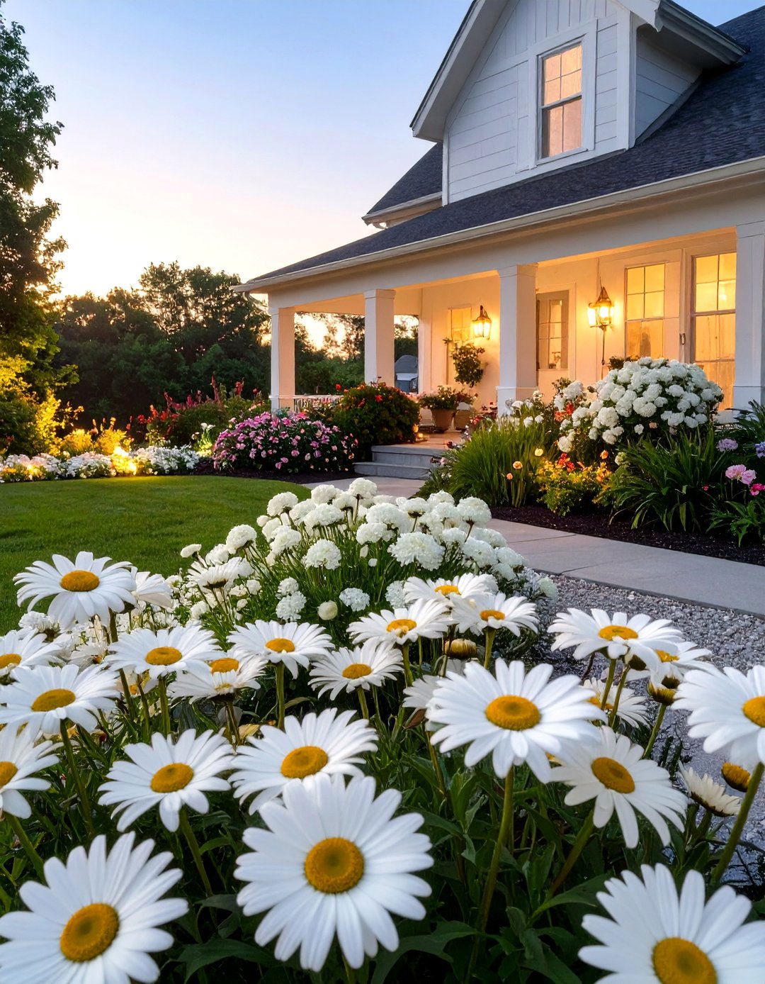The Monochromatic White Perennial Garden - 30 front house full sun perennial garden designs