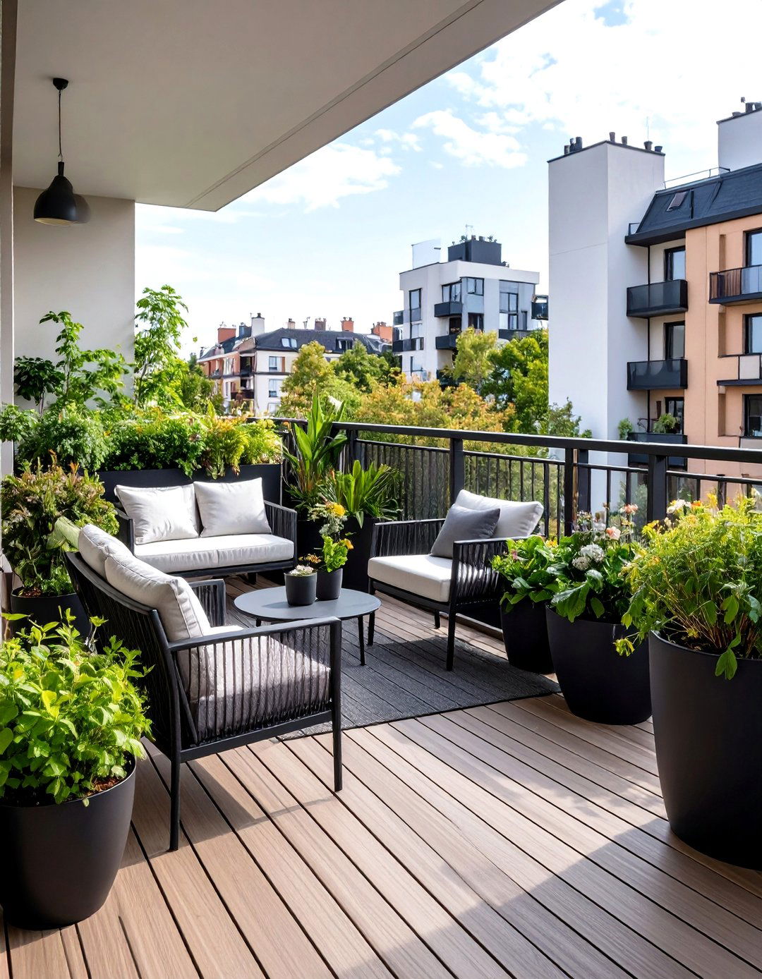 The Monochrome Modern Balcony Garden - 30 ai balcony garden design ideas