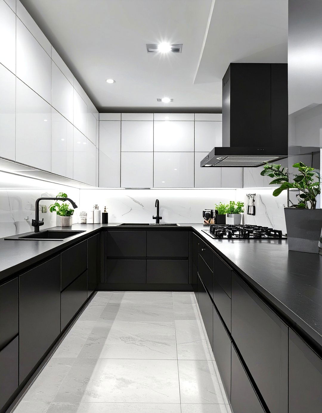 The Monochrome Modern Kitchen - 30 basement kitchen ideas
