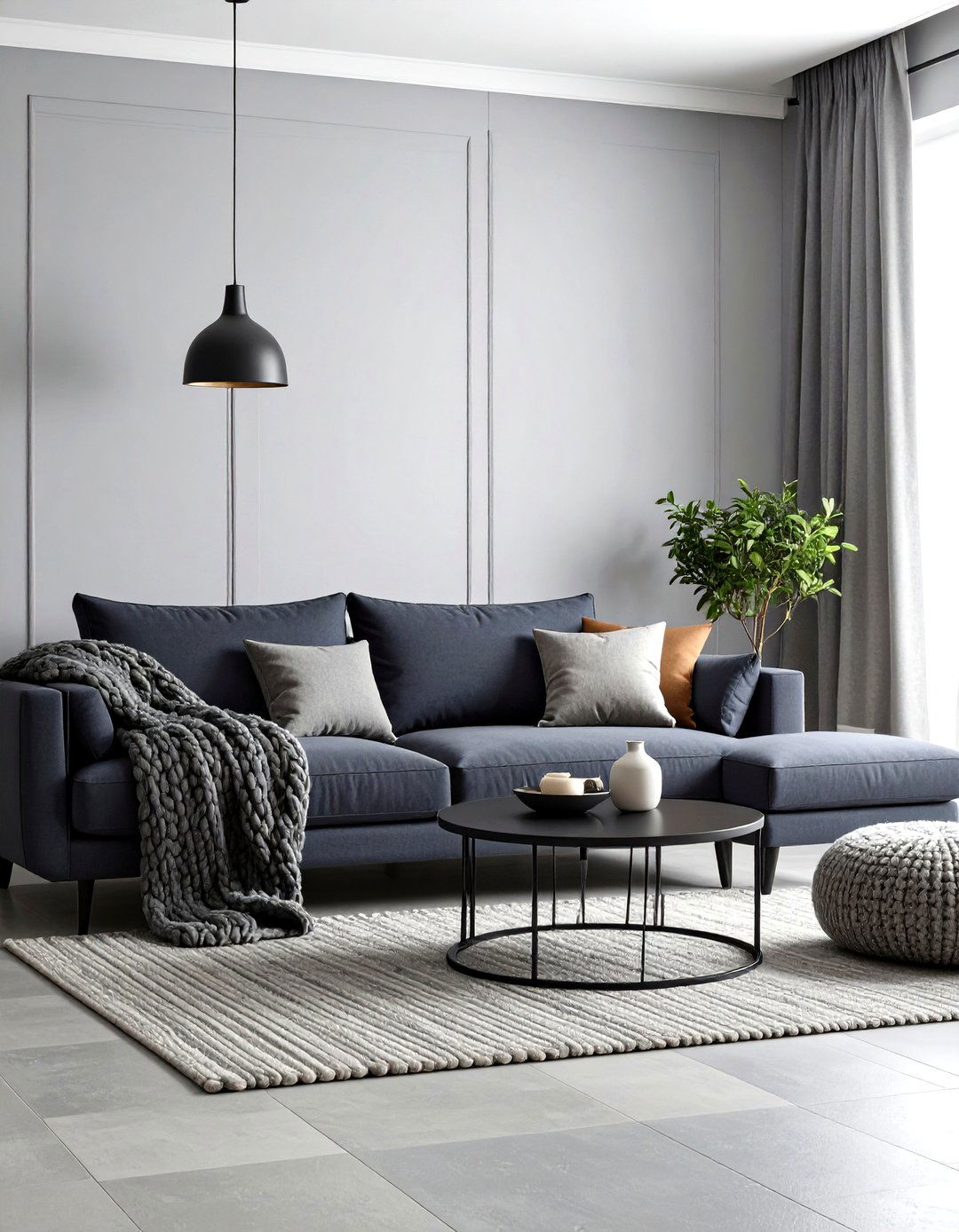 The Monochrome Modern Living Room - 30 grey sofa living room ideas