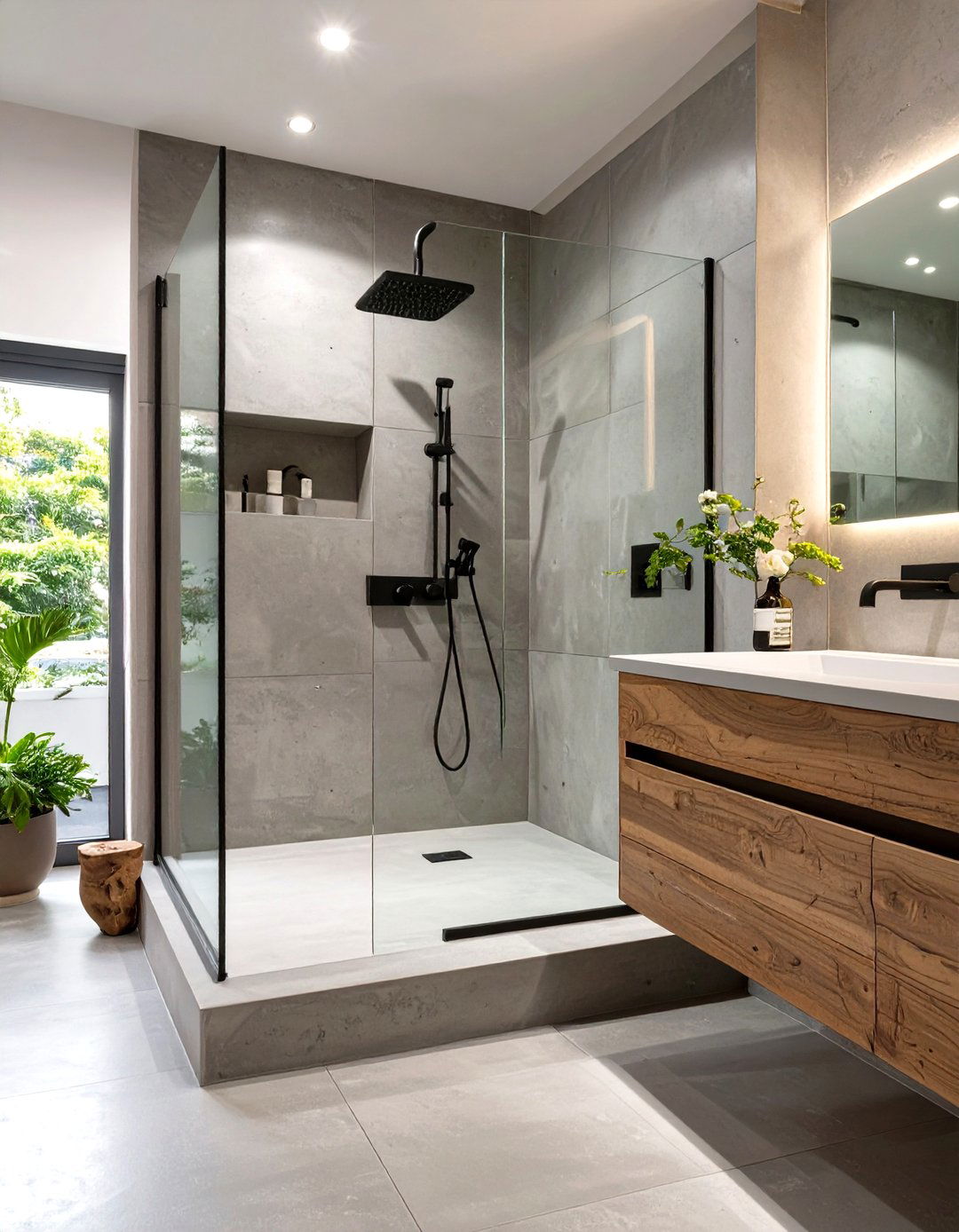 The Monolithic Concrete Curbless Shower - 30 curbless shower ideas
