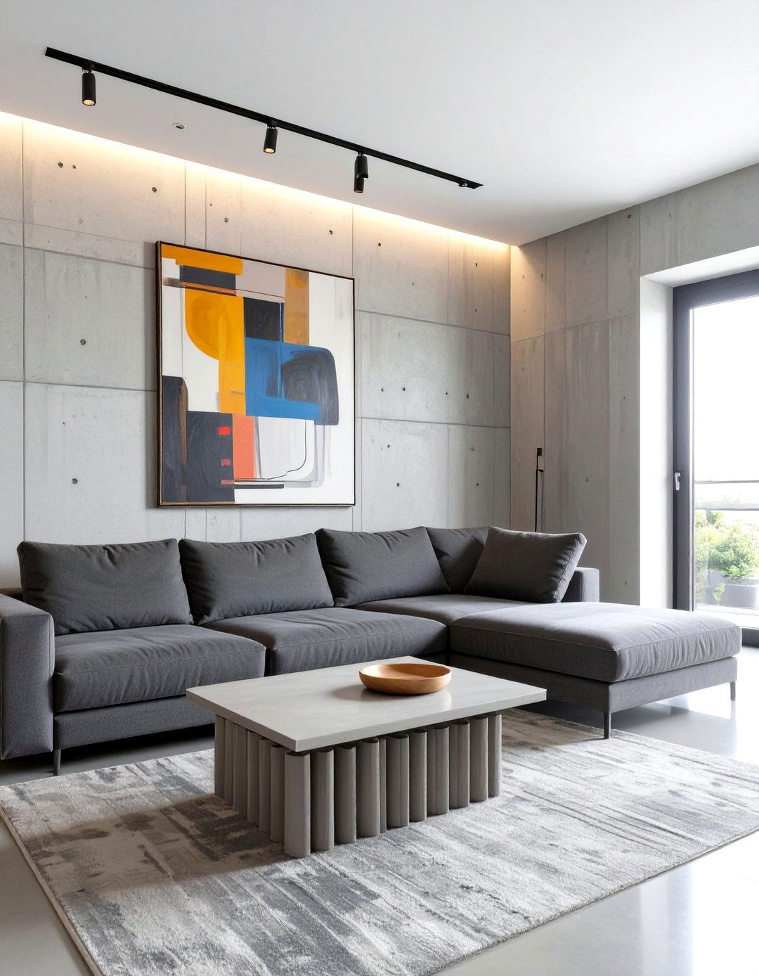 The Monolithic Concrete Living Room - 30 brutalist interior design ideas