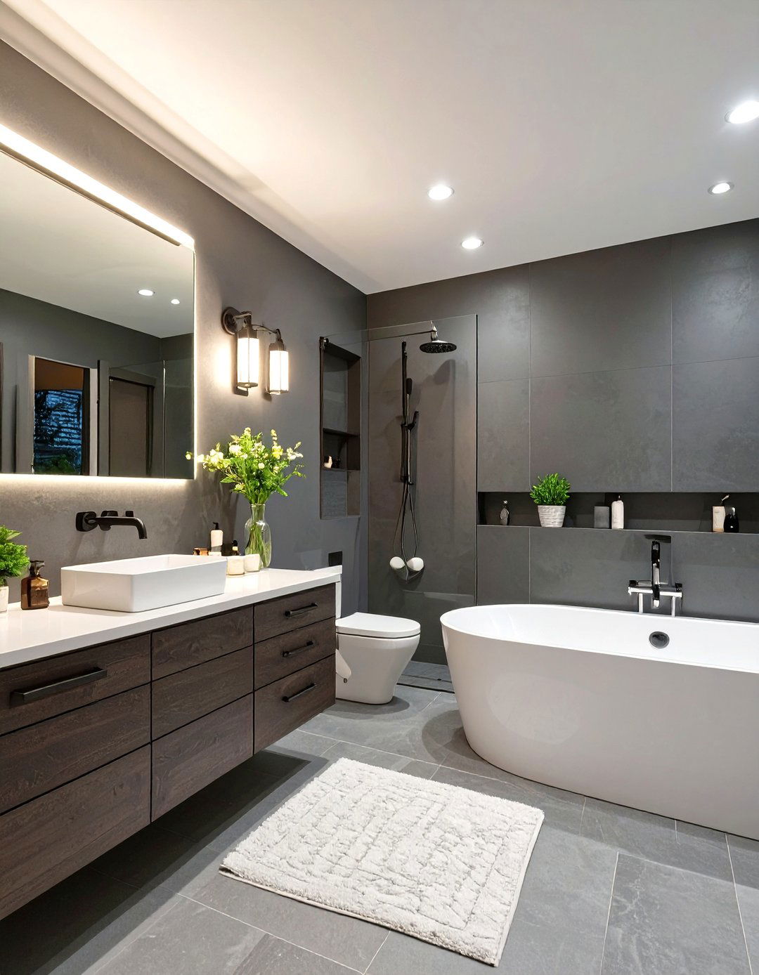 The Moody And Atmospheric Master Bathroom - 30 luxury master bathroom ideas