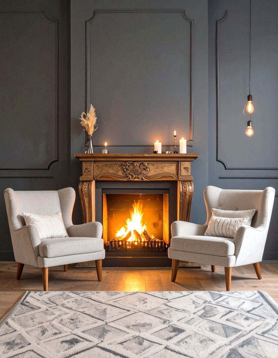 The Moody Bedroom with a Fireplace - 30 cozy moody bedroom ideas