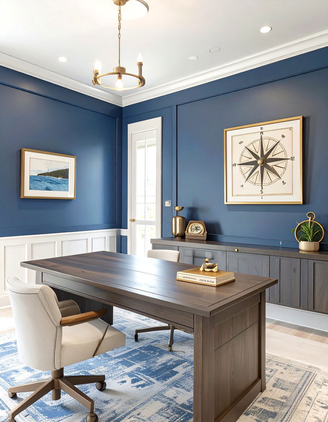 The Moody Blue Marine Office - 30 dark office ideas