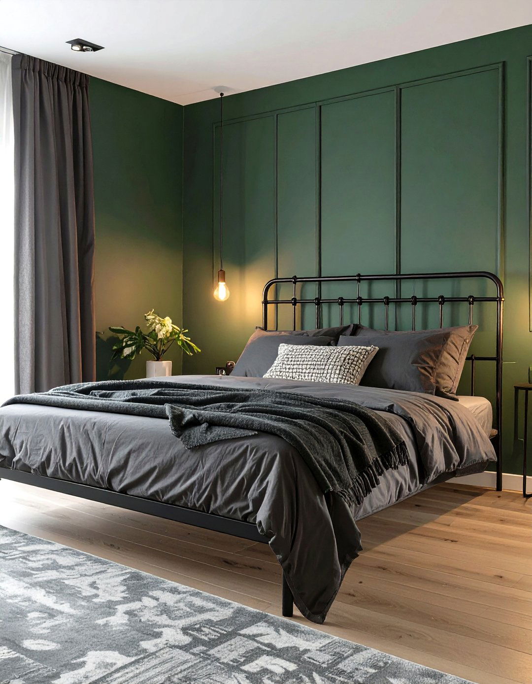 The Moody Dark Green Bedroom with Black Accents - 30 dark green bedroom ideas