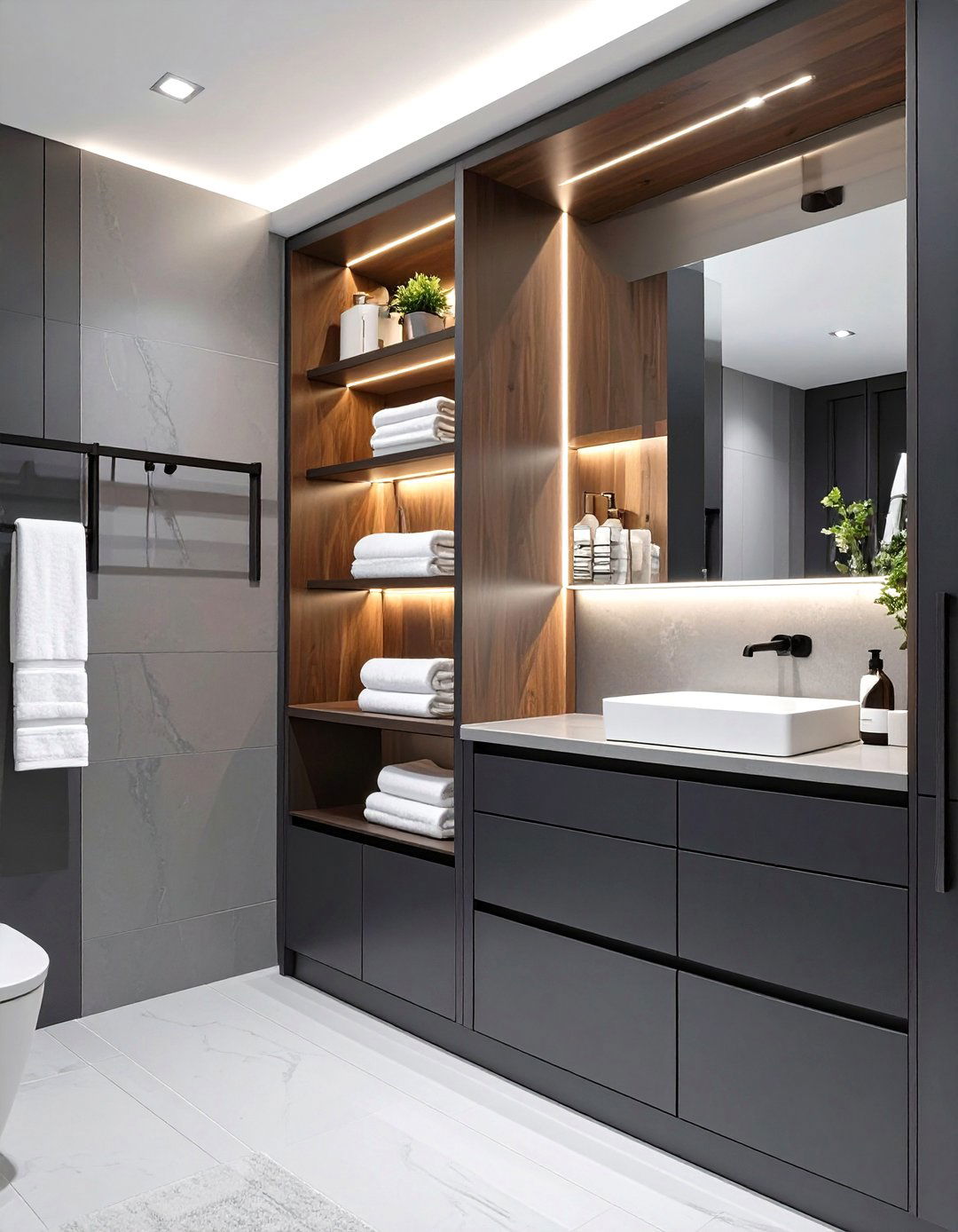 The Moody Dark Toned Closet - 30 bathroom linen closet ideas