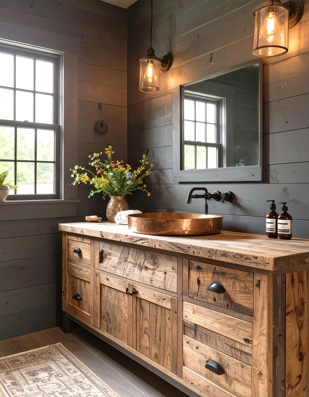 The Moody Farmhouse Bathroom - 30 moody bathroom ideas