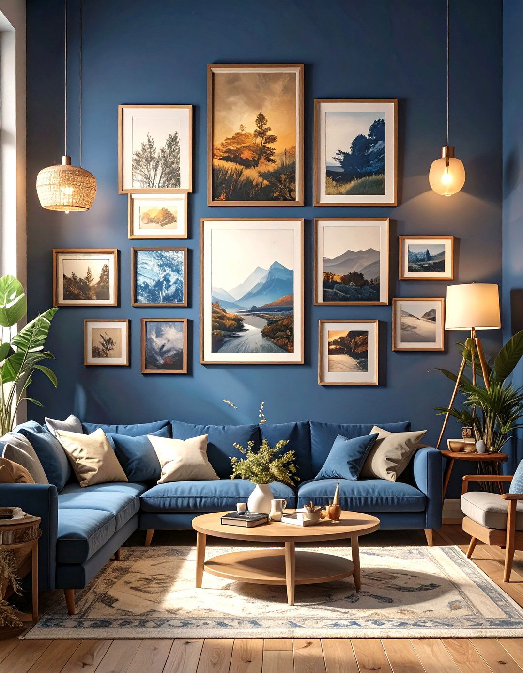 The Moody Gallery Wall Living Room - 30 moody living room ideas