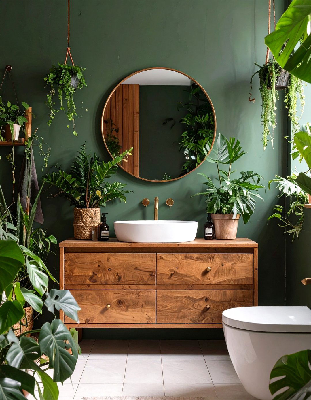 The Moody Green Bathroom - 30 dark bathroom ideas