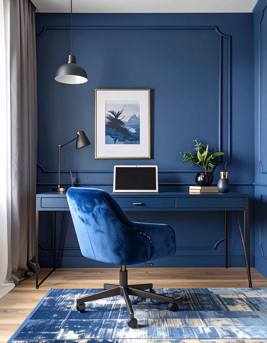 The Moody Monochromatic Home Office - 30 home office inspo ideas