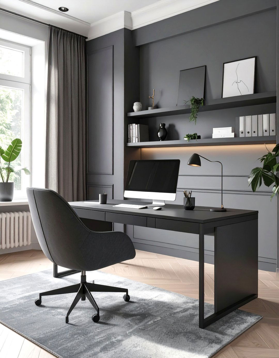 The Moody Monochromatic Scheme - 30 home office ideas for him