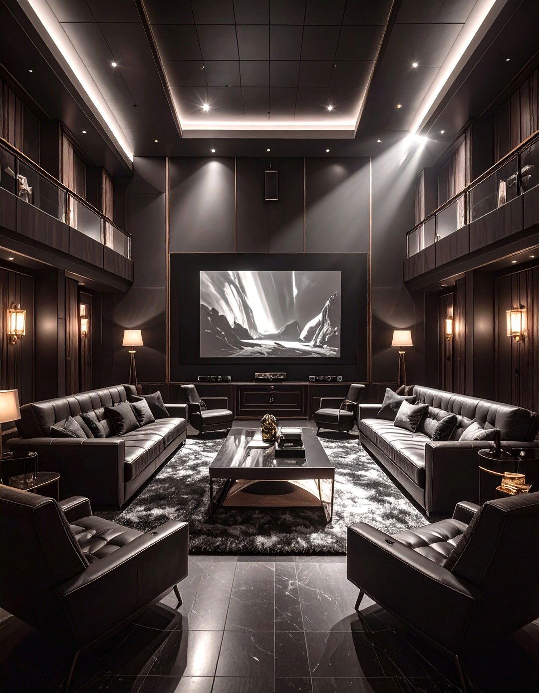 The Moody Noir Lounge - 30 home theater design ideas