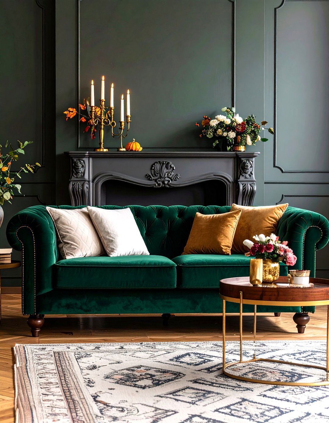 The Moody and Dramatic Autumn Living Room - 30 living room fall decor ideas