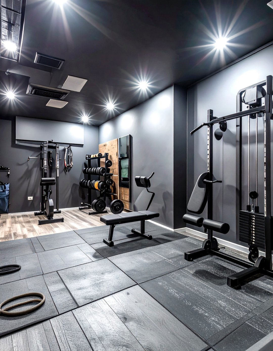 The Moody and Dramatic Basement Gym - 30 basement home gym ideas