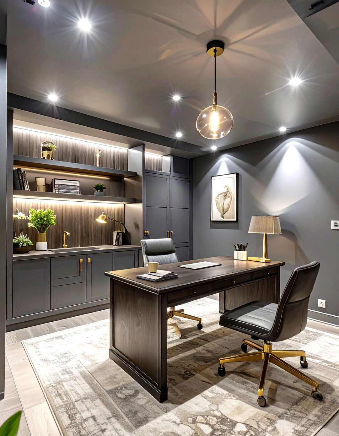 The Moody and Dramatic Basement Office - 30 basement office ideas