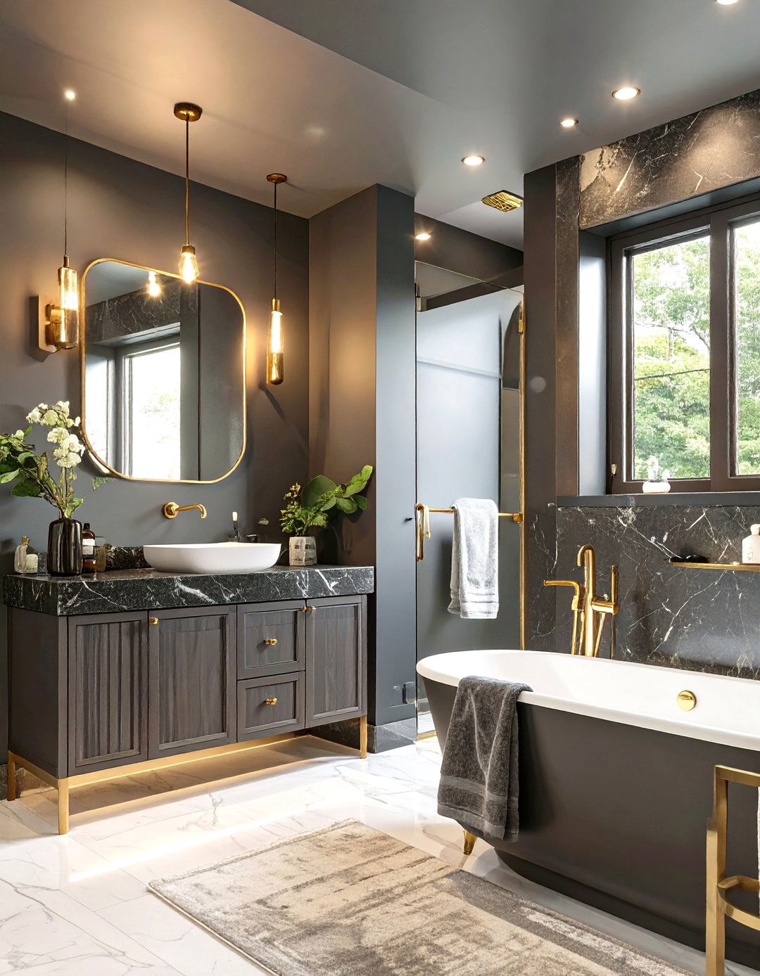 The Moody and Dramatic Bathroom - 30 bathroom remodeling ideas