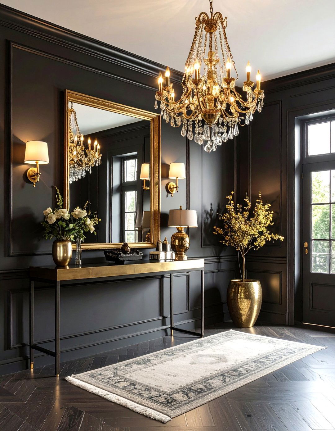 The Moody and Dramatic Entryway - 30 entryway decorating ideas