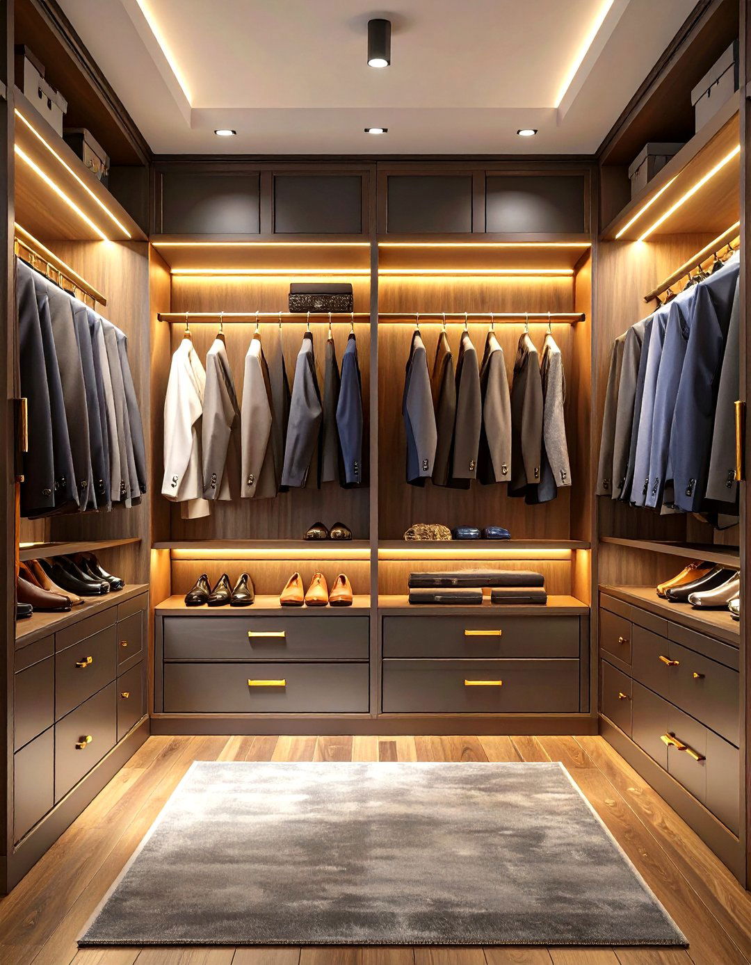The Moody and Masculine Walk In Closet - 30 home depot closet design ideas