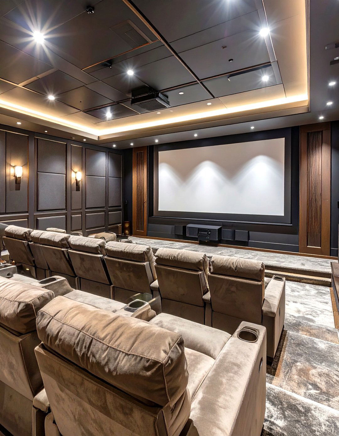 The Moody and Theatrical Home Cinema - 30 basement remodeling ideas
