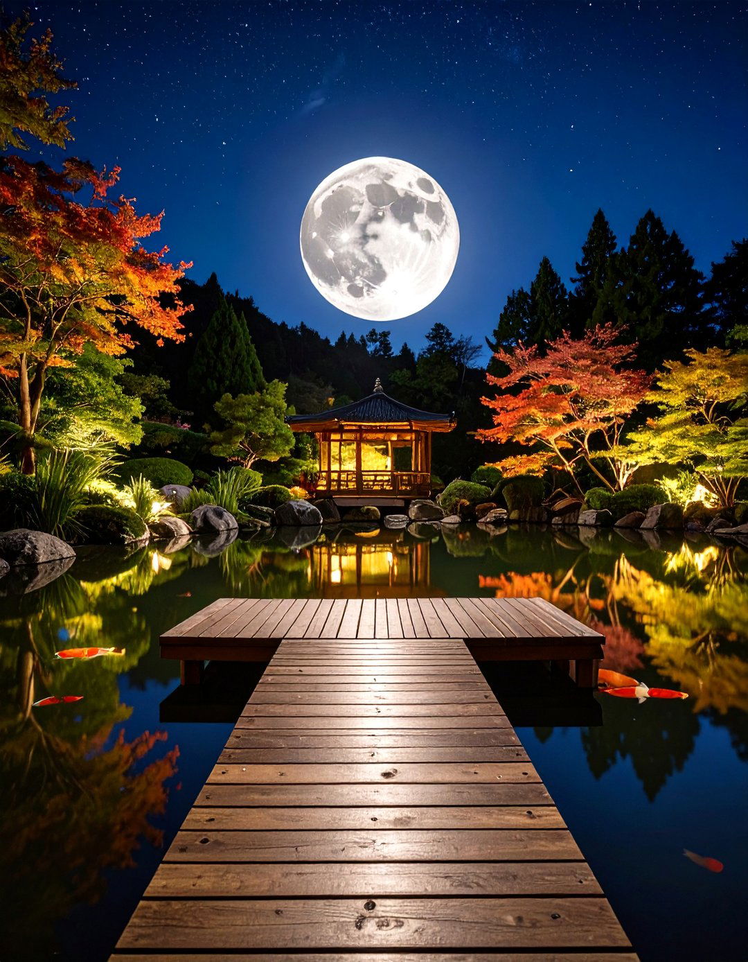 The Moon Viewing Pond - 30 backyard koi pond ideas