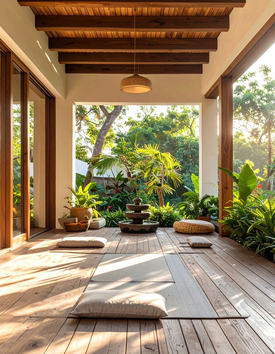 The Morning Yoga Retreat Porch - 30 back porch decorating ideas
