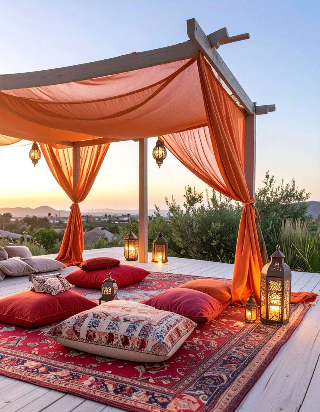 The Moroccan Inspired Fabric Tent - 30 deck canopy ideas