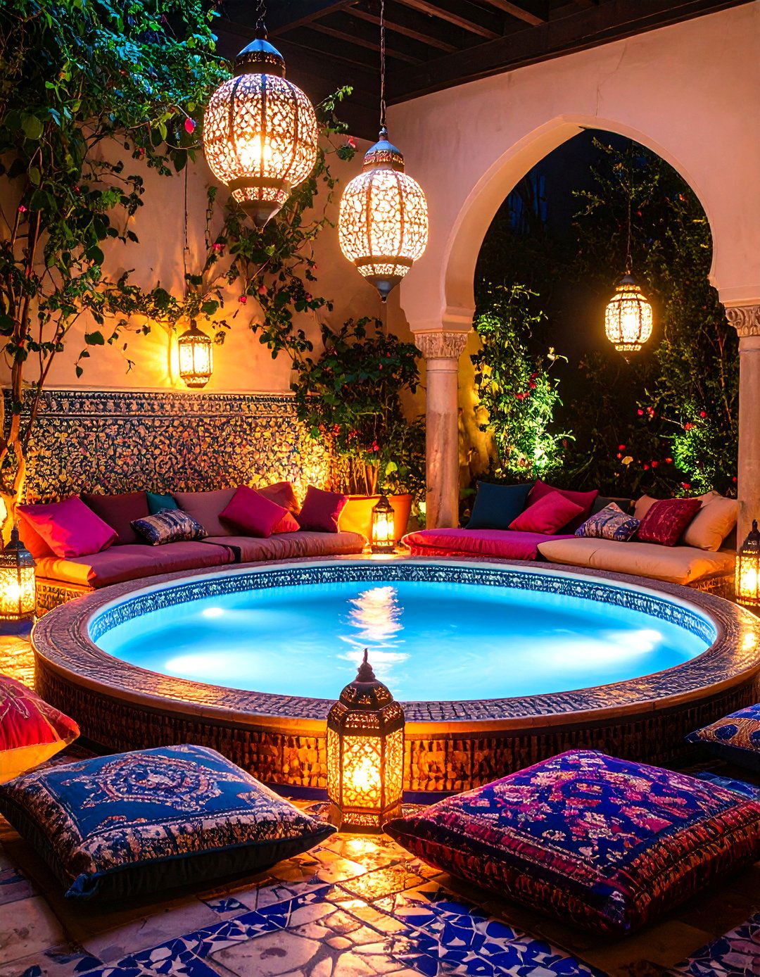 The Moroccan Inspired Hot Tub Courtyard - 30 hot tub patio ideas