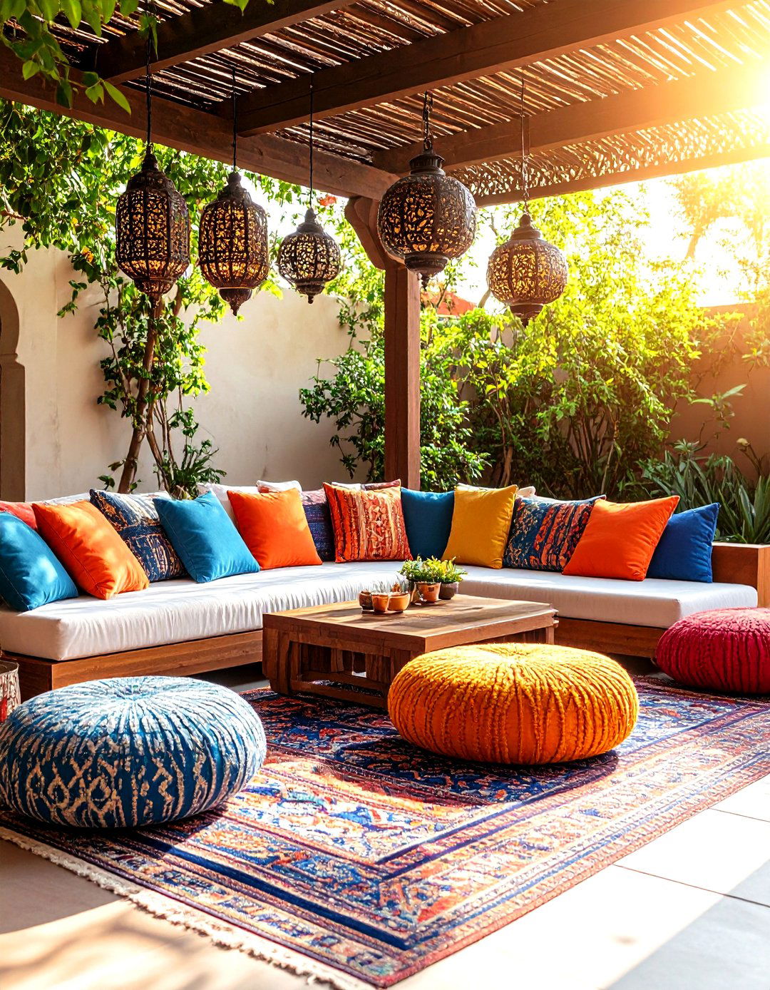The Moroccan Inspired Kasbah Lounge - 30 diy backyard ideas