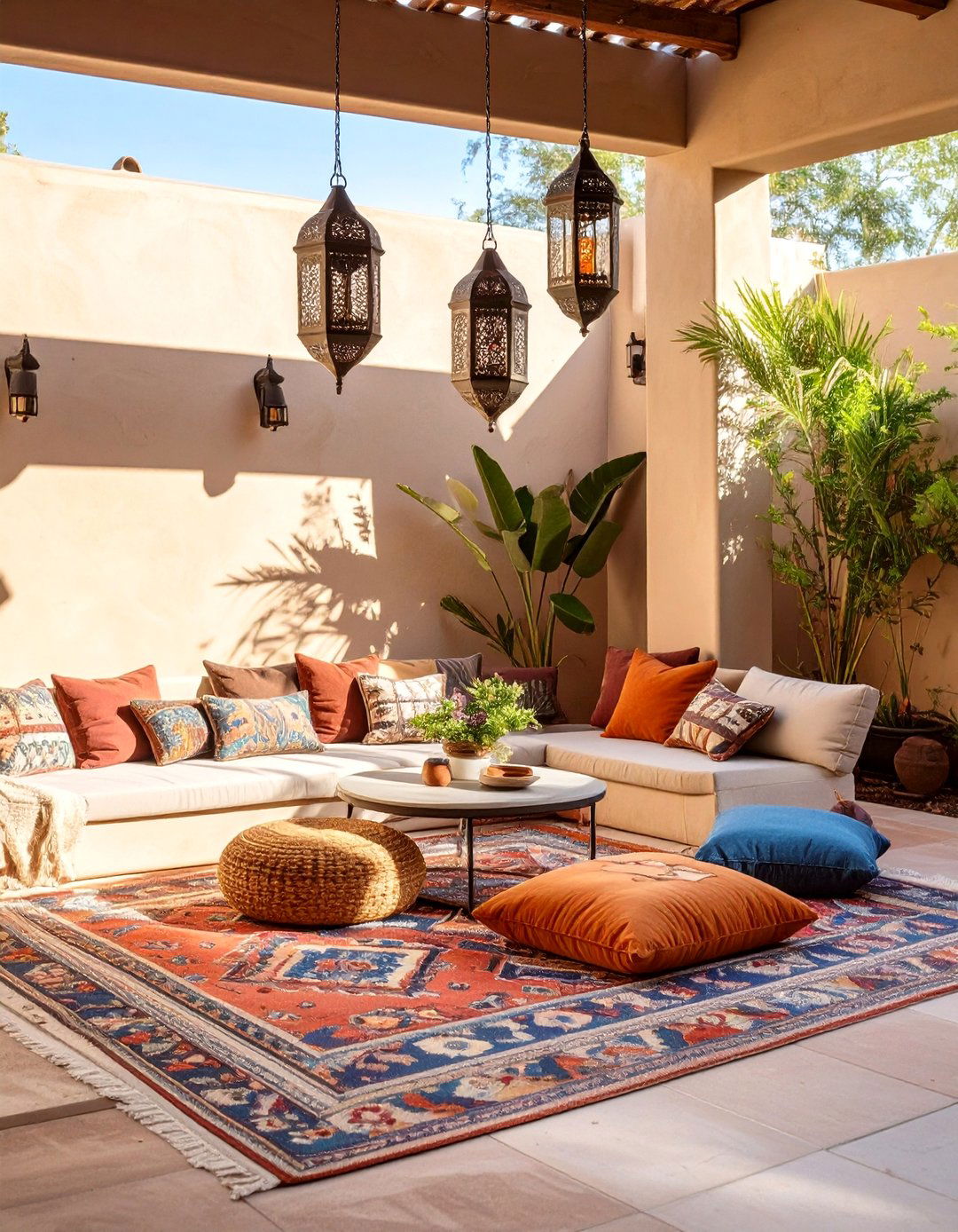The Moroccan Inspired Seating Nook - 30 arizona backyard ideas on a budget