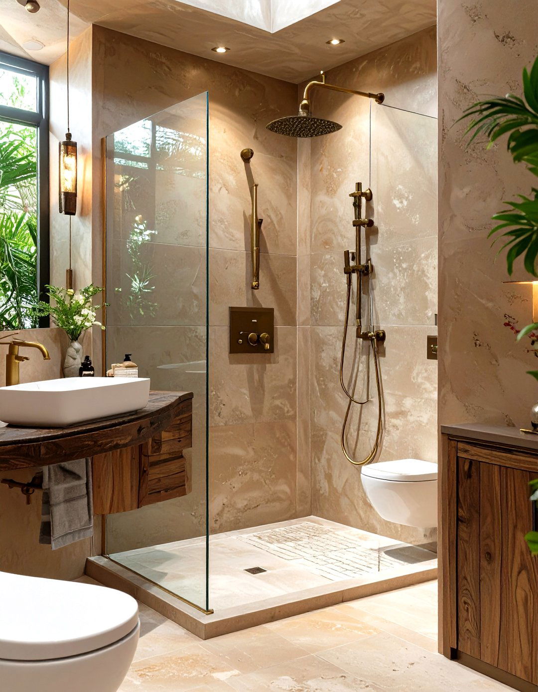 The Moroccan Inspired Tadelakt Walk in Shower - 30 master bathroom walk in shower ideas