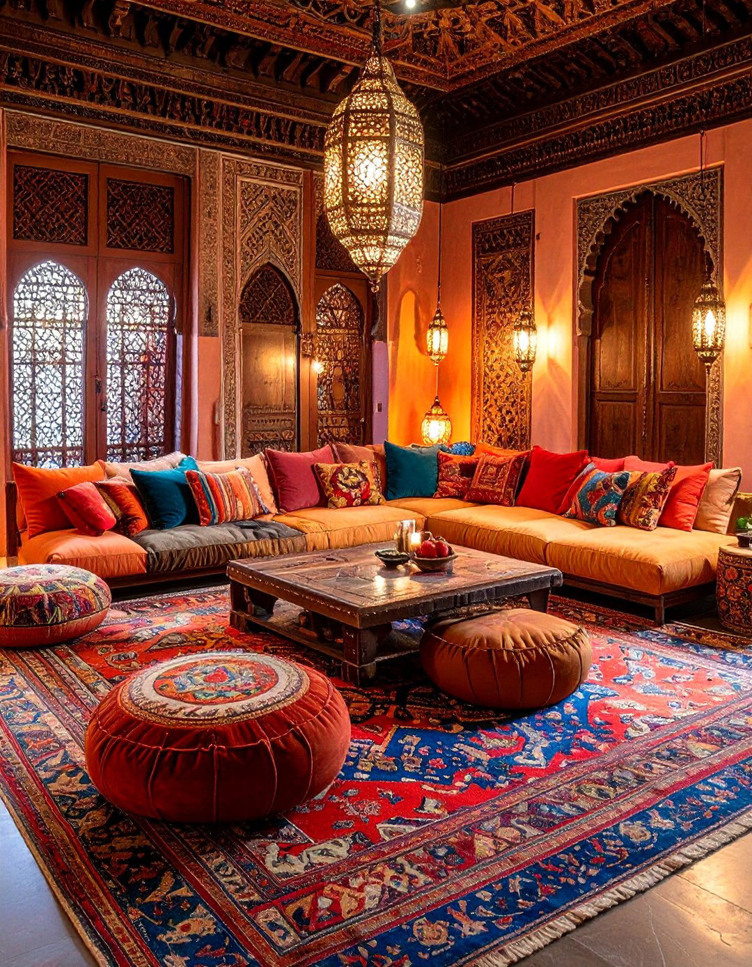 The Moroccan Kasbah Retreat - 30 home theater seating ideas