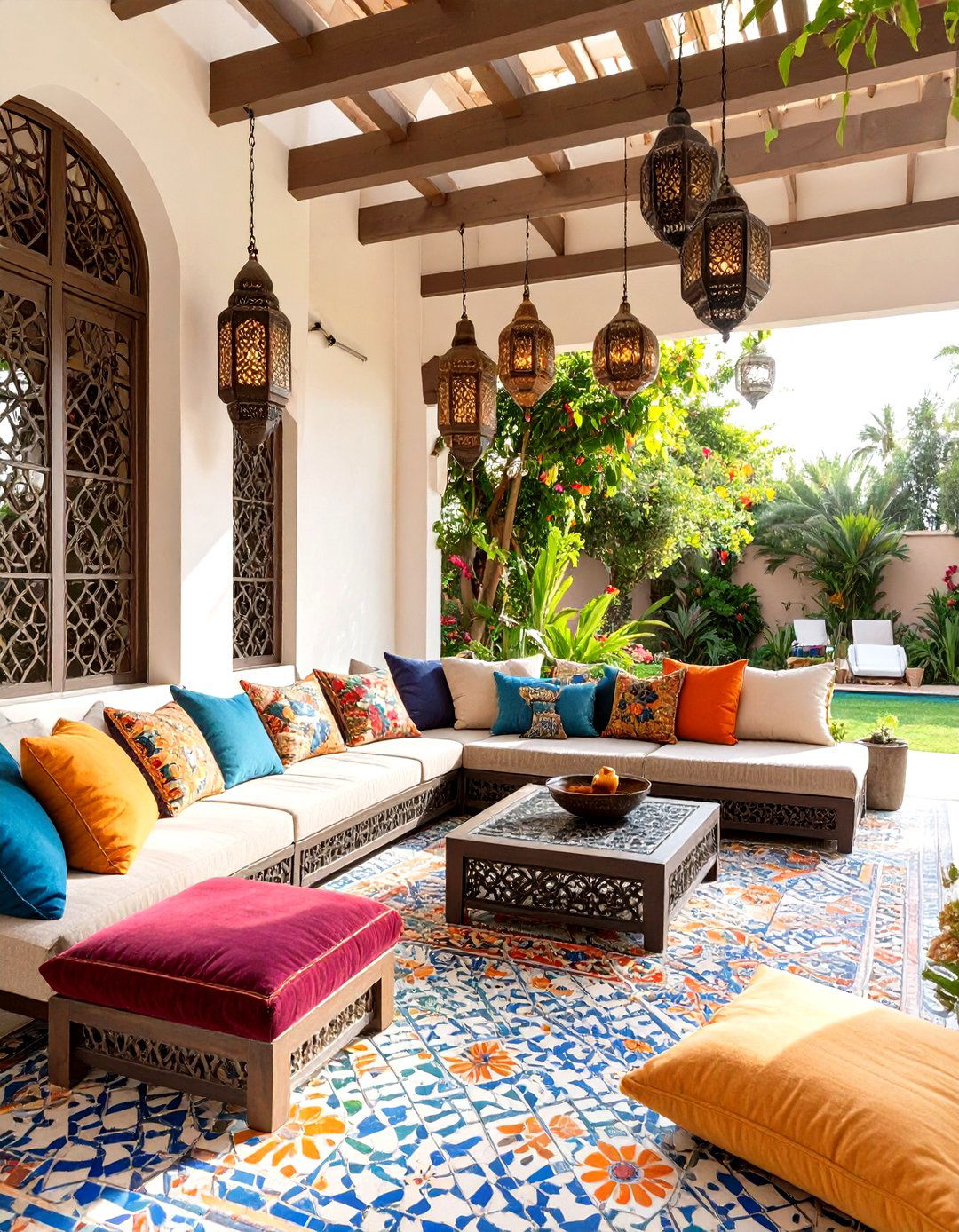 The Moroccan Riad Inspired Courtyard - 30 covered patio backyard patio ideas