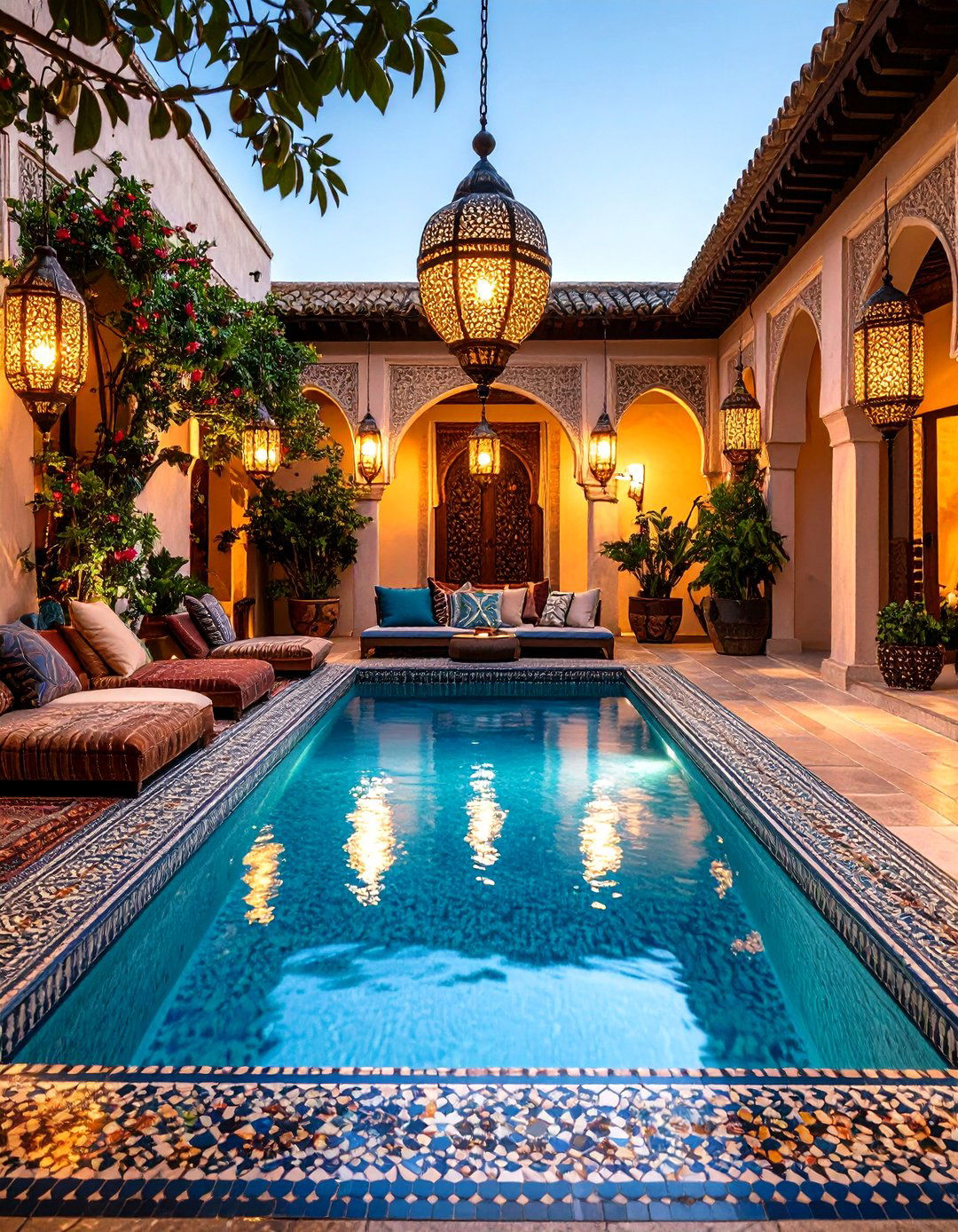 The Moroccan Riad Inspired Pool - 30 backyard ideas with pool