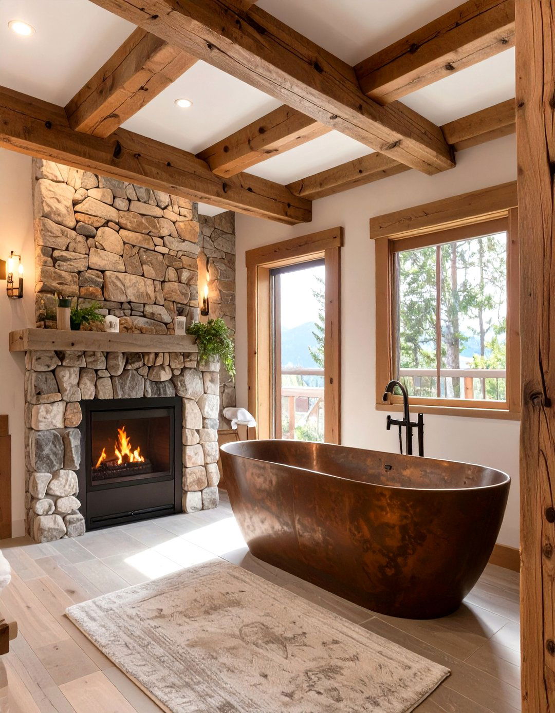 The Mountain Lodge Bathroom - 30 ai spa bathroom design ideas