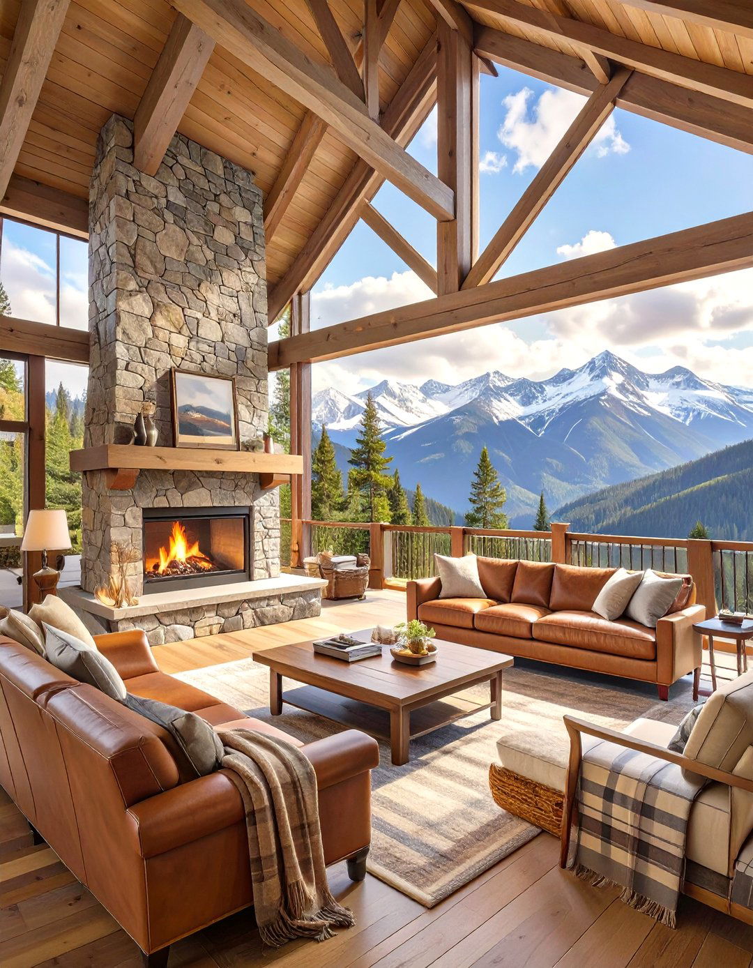 The Mountain Lodge Deck - 30 attached covered patio ideas