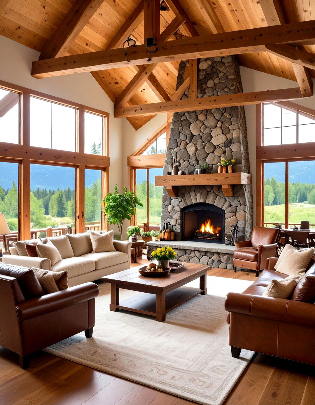 The Mountain Lodge Living Room Fireplace - 30 living room with fireplace decor ideas
