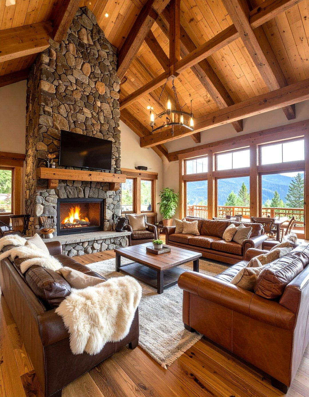 The Mountain Lodge Retreat Family Room - 30 family room design ideas