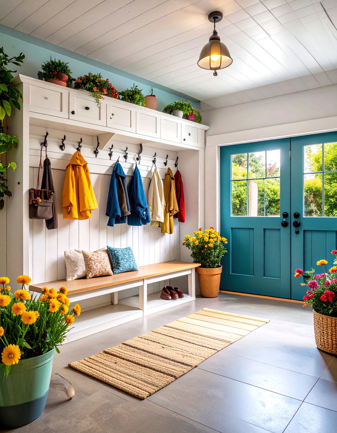 The Mudroom Style Garage Entryway - 30 garage storage ideas diy