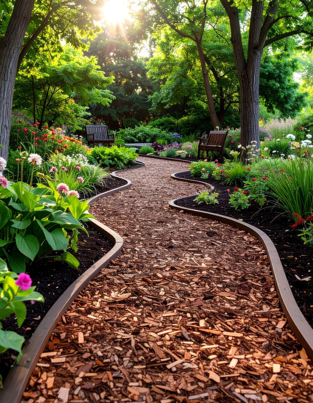 The Mulch Path Network - 30 cheap landscaping ideas