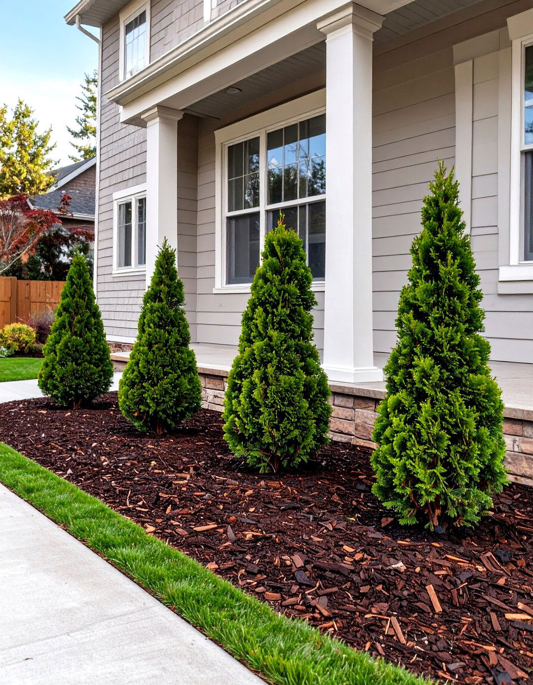 The Mulch and Shrub Foundation - 30 curb appeal front yard landscaping ideas on a budget