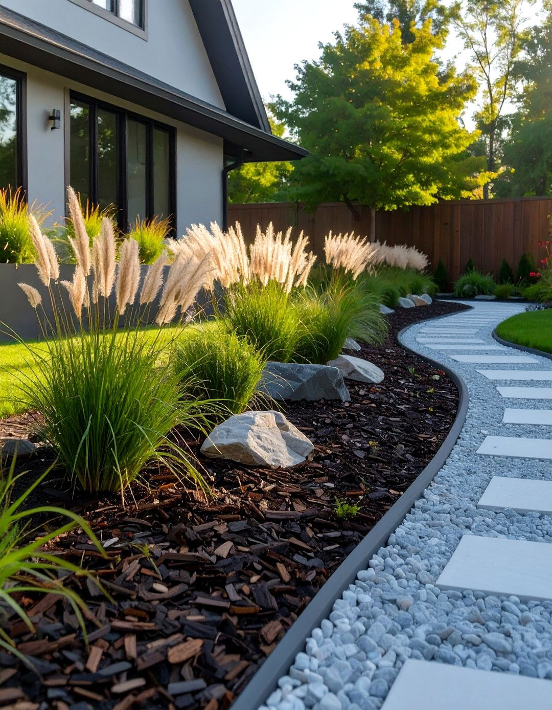 The Mulch and Stone Landscape - 30 budget small backyard ideas