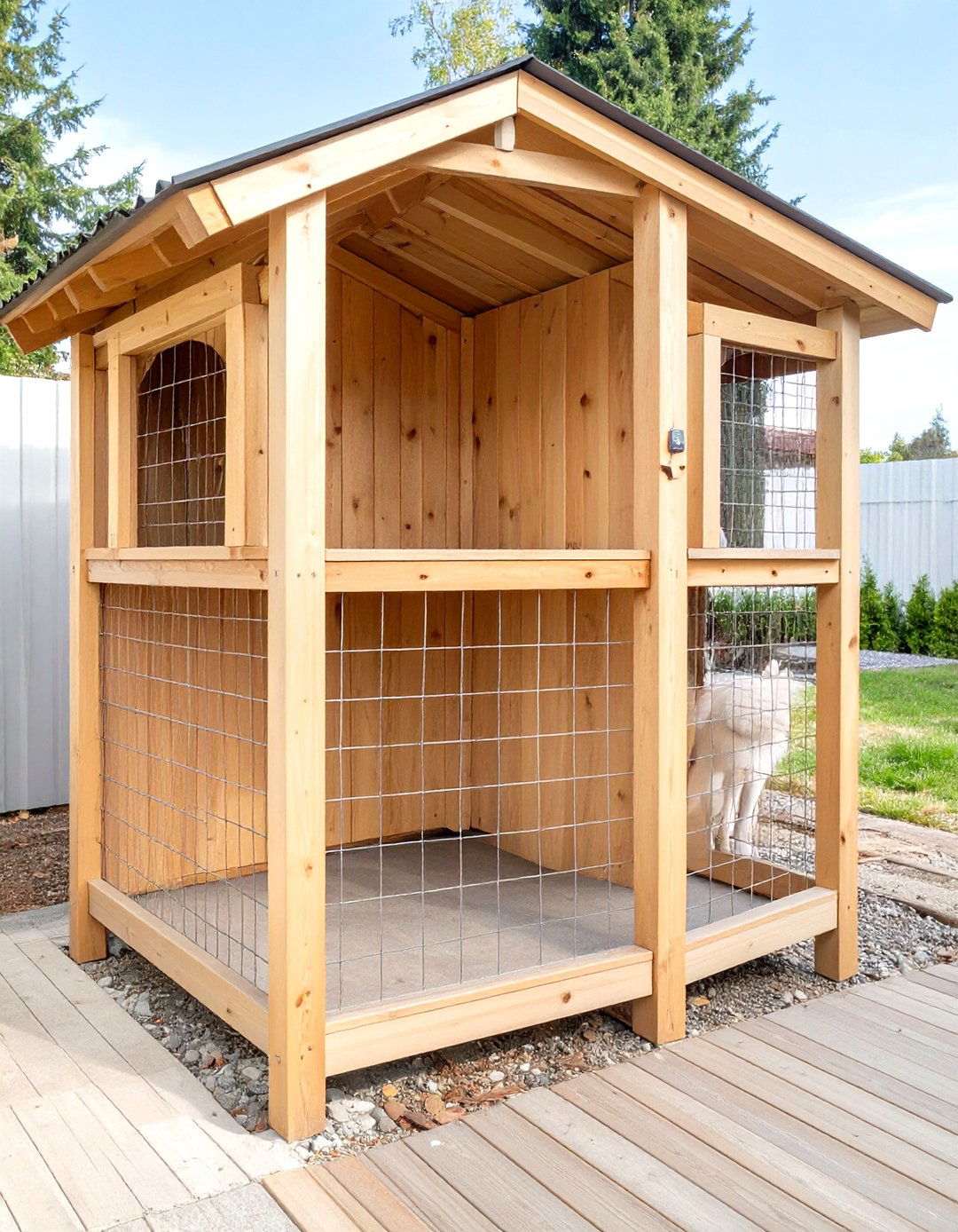 The Multi Dog Divided Kennel - 30 homemade outdoor dog kennel ideas