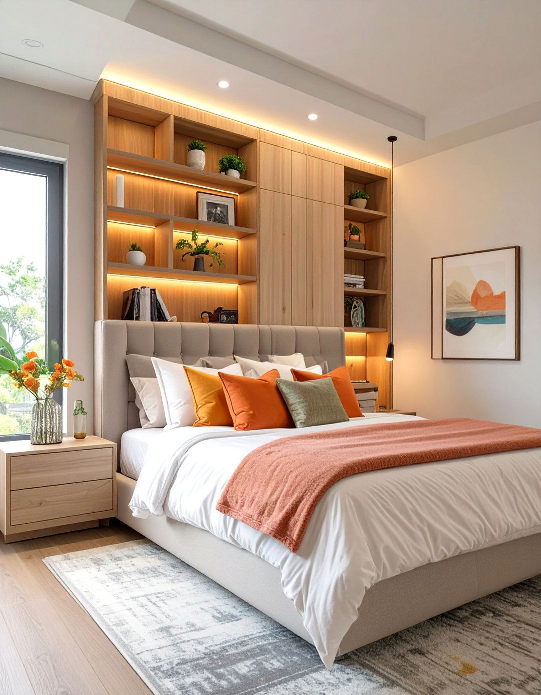 The Multi Functional Headboard Layout - 30 master bedroom layout ideas