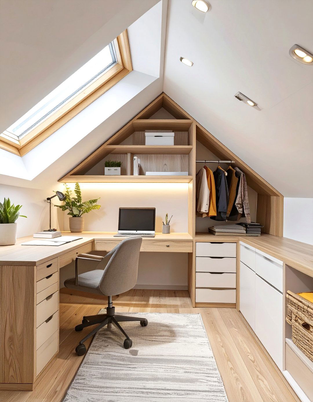 The Multi Functional Office and Closet Combo - 30 attic closet ideas